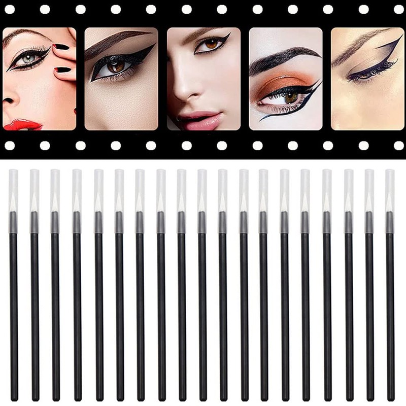 Set of 50 Disposable Eyeliner Brushes, Eyeliner Makeup Brushes, Eyelashes