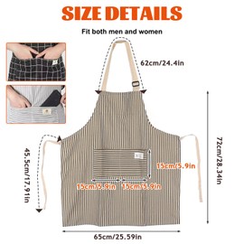 TANGHSE Adjustable Apron Unisex for Cooking - 3 Pack Chef Aprons with Pocket Aprons for Women Men Kitchen Accessories for Butchers BBQ Restaurant Coffee house Baking Cleaning Gardening Tailoring