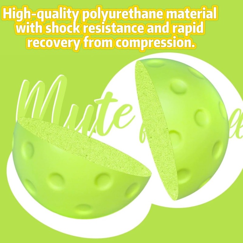 Liahelianx Noise-Reducing Foam Pickleballs-Soft PU Practice Balls for Indoor/Outdoor Training,