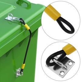 eMagTech 2 Sets of 304 Stainless Steel Rubbish Bin Lid Lock 49 cm Prevent Animals Squirrel Dogs Raccoons from Rummaging and Bin Lid Locks