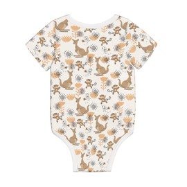 AuHomea Cute Kangaroo And Monkey Newborn Baby Romper Clothing Cute Infant Short Sleeve Baby Climbing Clothes Outfit For 3-6m Boys And Girls