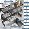 Babosas Over The Sink Dish Drying Rack,3 Tier Adjustable Length