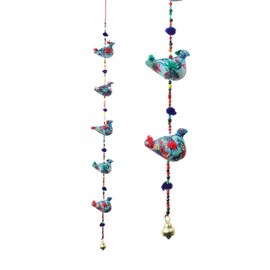 Single Door Hanging Colorful Decorative 5 Fabric Hen Bird String for Indian Traditional Festival Decoration Indoor Wall Temple Bedroom Home Party Decor Gift Return Gifting Ideas(Size:-34")