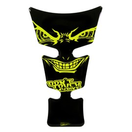 BIKE-label X502864VA Mini Tank Pad 3D Evil Eyes Dont Touch My Bike Neon Yellow