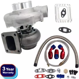 turboboosts T76 Turbo T4 .96 A/r Trim 600+ Hp 76mm Compressor Oil Line Turbine flange T4