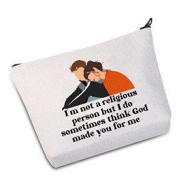 LEVLO Marianne And Connell Cosmetic Make Up Bag TV Show Quote Gift I Do Sometimes Think God Made You For Me Make Up Zipper Pouch Bag For Women Girls BFF, I'm not a religious, Cosmetic Bag