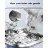 JIJO Bebedero para Gato, 304 Acero Inoxidable Fuente para Gato,