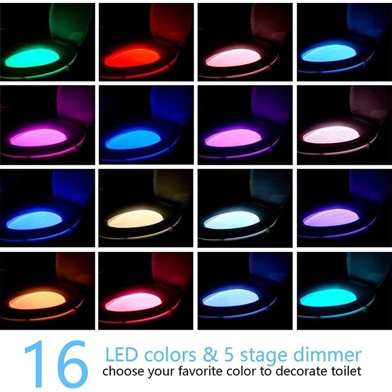 Chunace Toilet Bowl Night Light Motion Sensor, 16 Color Changing