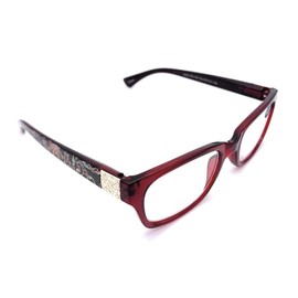 Reading Glasses Spring Hinge Comfort Readers for Women Colorful Floral design (Red, 1.50)