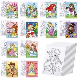 Anseal - 12 paquetes de lona predibujada para pintar, lona preimpreso de 5 x 7 pulgadas para niños, tablas de pintura preestiradas para principiantes, estudiantes, recuerdos de fiesta