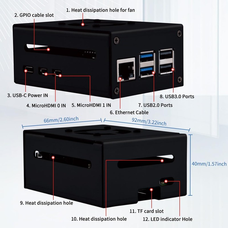 GeeekPi Raspberry Pi 5 Case with Fan, Raspberry Pi 5
