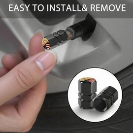 Puerto Rico Tire Valve Stem Caps Puerto Rico Flag Car Accessories 4Pack Tire Air Cap Aluminum Alloy with Plastic Liner Corrosion Resistant Leak-Proof for Car SUV Bike Motorcycle Valve Decor Gifts