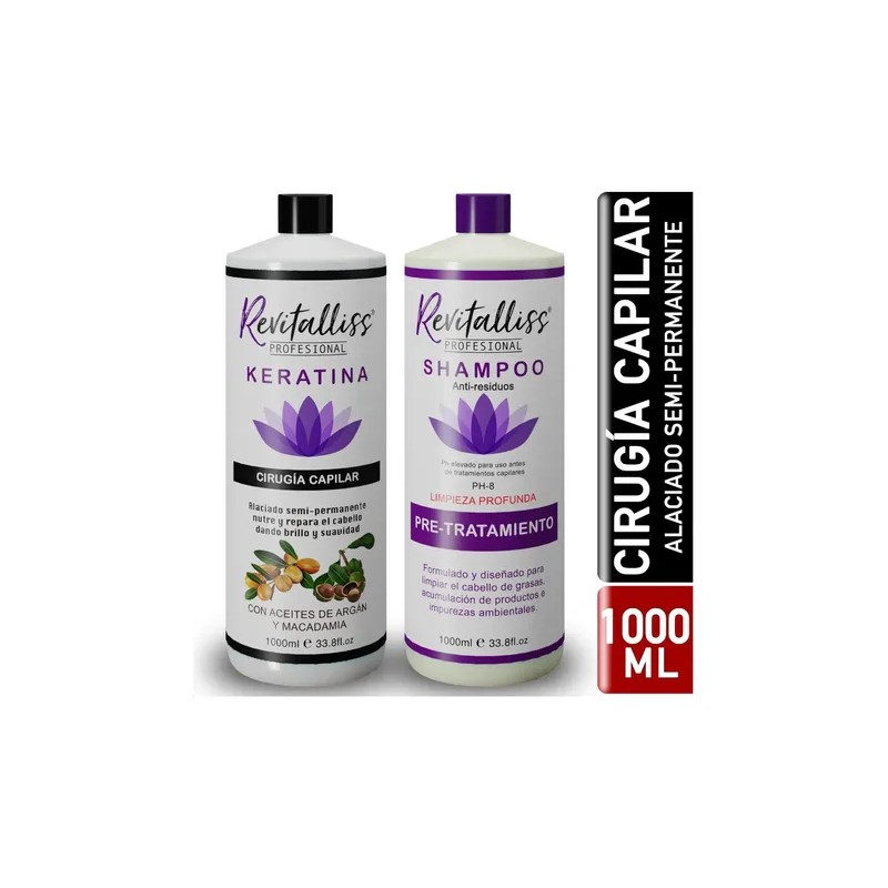 Tratamiento Keratina Brasileña Alaciado Permanente Kit 1000