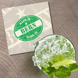 Unbranded Made In Bern Grunge Travel 4'' X 4'' Square Wooden Coaster