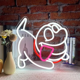 Polterpup Neon Sign for Wall Decor, Luigi's Mansion Neon Light for Game Fans, Ghost Dog LED Neon Lights Wall Art, White Dog Dimmable Game Room & Bedroom Decor, Birthday Gifs for Gamers(13 × 12.5 Inch)