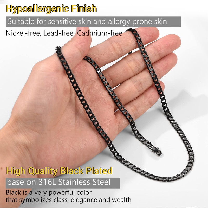 Chains Cuban Link Necklace Goth Gothic Cuban Link Curb Mens