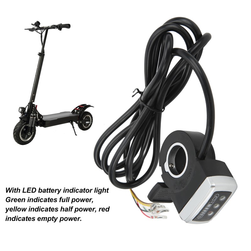 6 Wire Thumb Throttle with ON/OFF Switch Battery Indicator 22mm