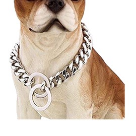Heavy Metal 19mm Duty Solid Stainless Steel Dog Choke Chain Collar Pet Necklace for Pit Bull, Mastiff, Bulldog, & Big Breeds 12 Inches-34 Inches (32inch Chain(Suggest Dog Neck 28inch))