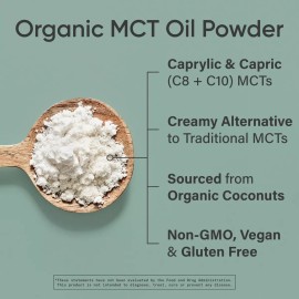 Unflavored Organic MCT Oil Powder Keto & Vegan MCTs C8 C10 Non-GMO & Gluten Free