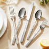 KINGSTONE 20 Pcs Hammered Silverware Set for 4, 18/10 Stainless