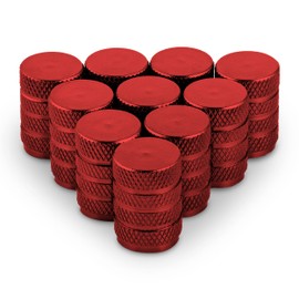 Valve-Loc Tire Valve Caps (10-Pack) Plastic Liner, Corrosion-Proof, Universal Stem Covers for Cars, SUVs, Bike and Bicycle, Trucks, Motorcycles | Heavy-Duty, Airtight Seal | Screw-On (Red)