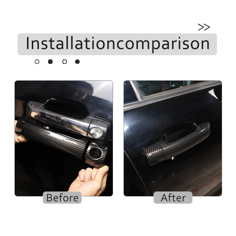 autotrim000 For 2007-21 Toyota Tundra Carbon Fiber Door Handle COVERS+Mirrors