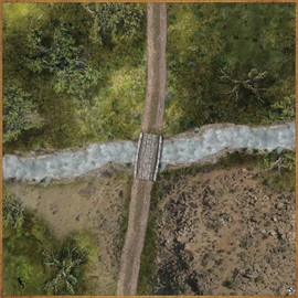 Ravenwood Games Forest River Crossing 36" x 36" Battle Mat - D&D and Pathfinder Miniature Map