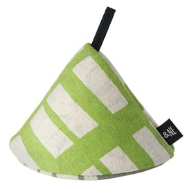 &NE NHK-048-KSGR Triangle Pot Holder, Koshi Green, 1 Piece, Diameter 4.9 x Height 3.5 inches (12.5 x 9 cm), Made in Japan, Staub Handle, Pot Lid, Cloth Included, Loop, Small, Washable
