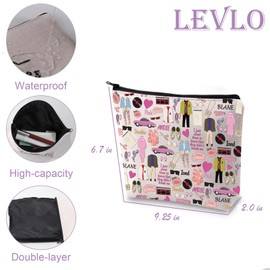 LEVLO Pretty Woman Travel Cosmetic Bag 80's Fashion Candles Movie Storage Case Women Party 80's Pop Culture Gift (Yellow Yi)