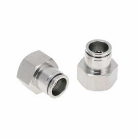RATCHROLL Push to Connect Air Fittings 5/8" Female Thread Air Line Quick Connector 304 Stainless Steel 3/4"BSPT 2 Pcs Silver Tone