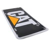 Caterpillar Equipment License Plate Tag, Black/Yellow/White, Traditional Style
