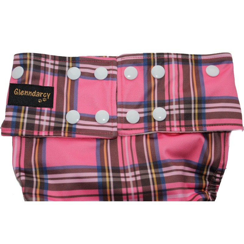 Glenndarcy Female Dog Nappy - Urine Incontinence - Poppers (Pink
