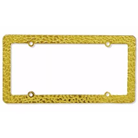 N/A Nugget Gold Metal Textured License Plate Tag Frame Holder for Car Truck SUV