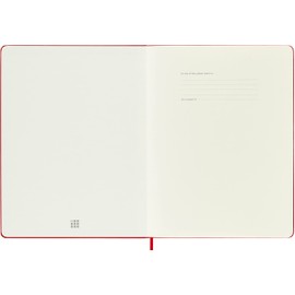 Moleskine Classic Plain Paper Notebook, Hard Cover and Elastic Closure Journal, Color Scarlet Red, Size Extra Large 19 x 25 cm, 192 Pages