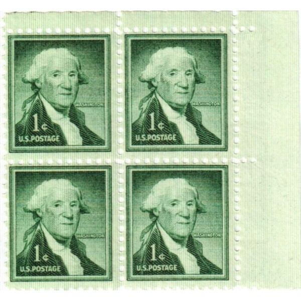 1954 George Washington Set of 4-1 ¢ Cent US Postage Stamps New US# 1031