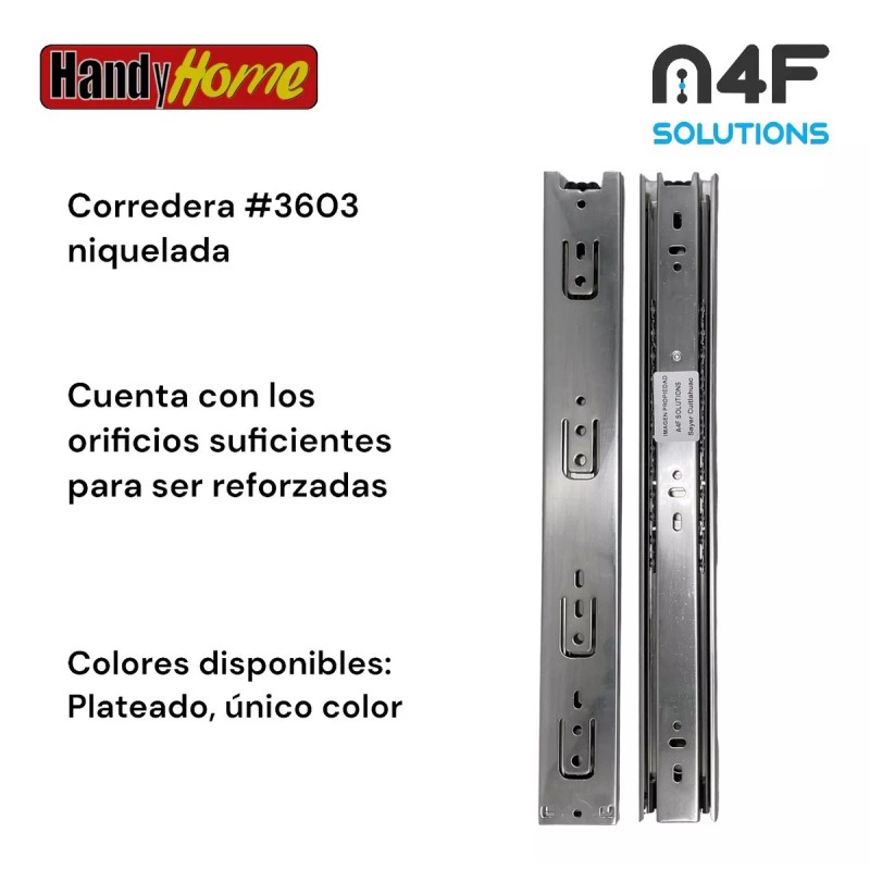 Handyhome Corredera Cajón Handy Home 35cm X 4.5cm 2paquetes 4pz
