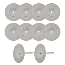 sourcing map 10 Pcs 40mm Diamond Cutting Wheels Cut Off Wheel with 2 Pcs Mandrels for Rotary Tool