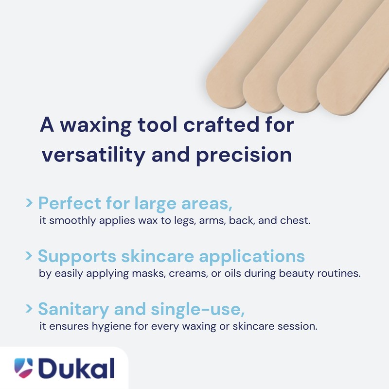 Dukal Large Wooden Wax Sticks - Body Hair Removal Applicator