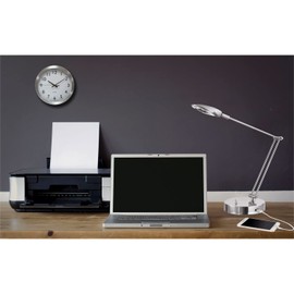 Alera ALELED900S 11 in. W x 6.25 in. D x 26 in. H Adjustable Brushed Nickel LED Task Lamp with USB Port