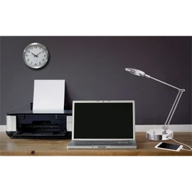 Alera ALELED900S 11 in. W x 6.25 in. D x 26 in. H Adjustable Brushed Nickel LED Task Lamp with USB Port