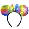 Dolebao 3D Mouse Sequin Ears Headband, Glitter Sequin Bow Hairbands