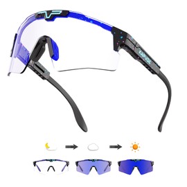 KAPVOE Photochromic Cycling Glasses Men Women Clear Sports Sunglasses Adjustable TR 90 Frame Mountain Bike Sunglasses MTB Cycling