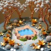 Blue Miniature Mini Water Pool Made Resin DIY Miniature Mini