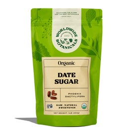 Worldwide Botanicals Worldwide Botanicals Organic Date Sugar Powder - 100% Pure Dried Dates, Natural Whole Food Sweetener, Gluten-Free, 1 Pound