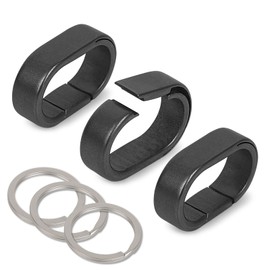 WAPSAT Titanium Key Rings, 3 Quick Release Split Keychain with 3 Keyrings, Titanium Keychain Connecting for Home Car Keys, Black(3ti+2rings), Small