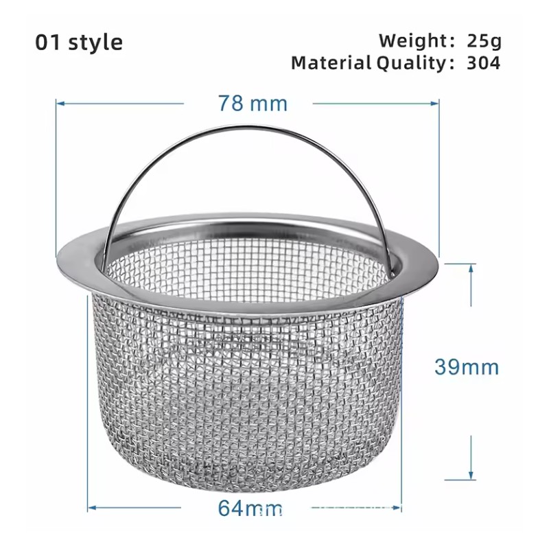 Stainless Steel Sink Strainer for Kitchen & Bathroom – Mesh