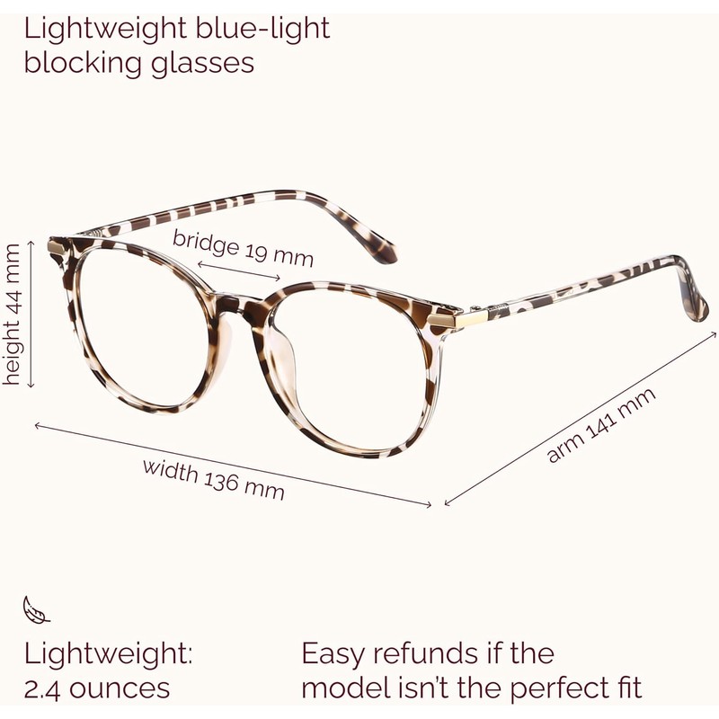 Gaoye Blue Light Blocking Glasses, Retro Round Eyewear Frame Anti