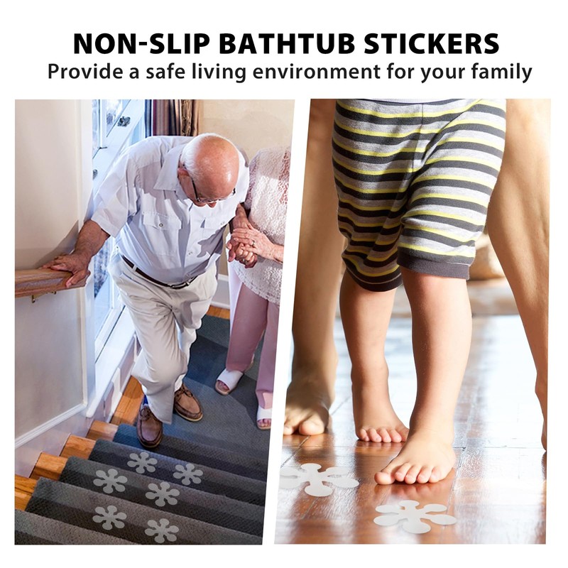 Coufce Bathtub Stickers Non Slip, White Tubs Safety Shower Treads,