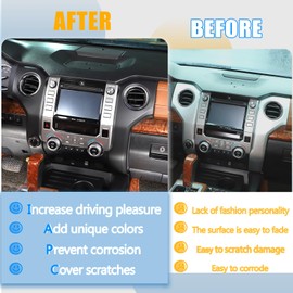 LLKUANG ABS Center Console air Conditioning air Outlet Decoration Frame Cover Trim for Toyota Tundra 2014-2020 Modification Accessories (Matt black)