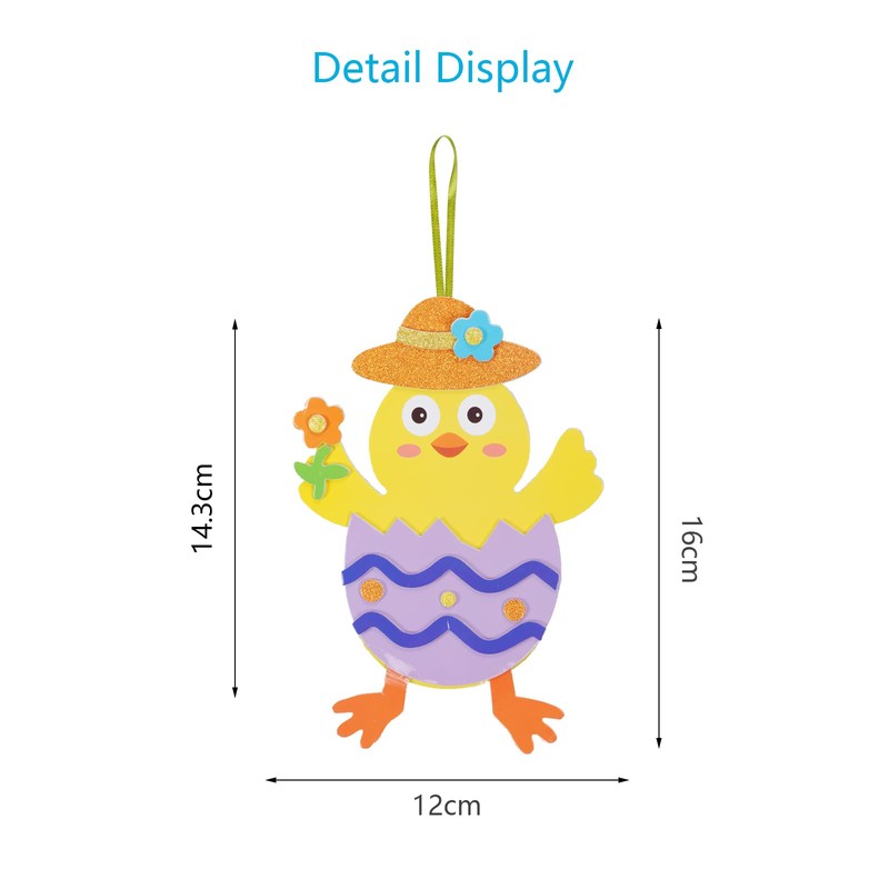 LAMEK 12 Easter chicks craft kit for children, Easter pendant
